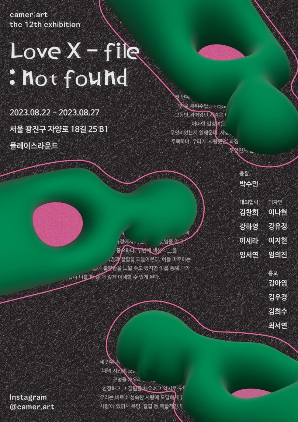 카메랄트의 열두 번째 기획 전시, &lt; Love X-flie : not found&gt; 展 포스터